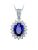 Oval Saphir Halskette mit Diamanten
